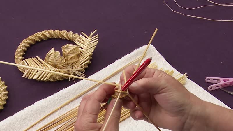 Szalmafonás - Karácsonyi ajtódísz 1.